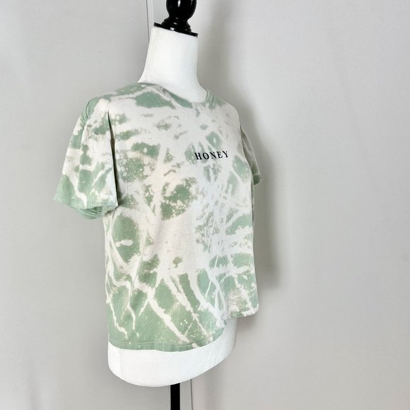 ✨Upcycled | NastyGal | Relaxed Honey Graphic T Shirt | Small  Mint Green - Picture 10 of 12